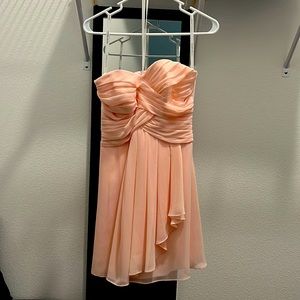 David’s Bridal Short Crinkle Chiffon Dress